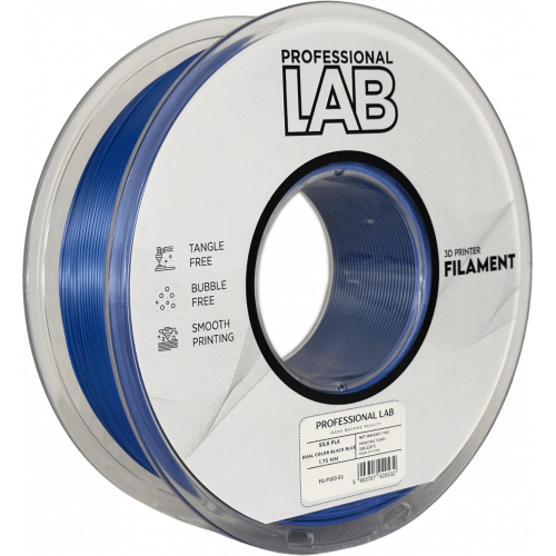 Silk PLA Dvojna Barva črna modra filament 1.75mm – Professional Lab Sijajni Filament za 3D Tisk (1kg Kolut)