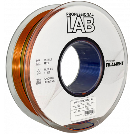 Silk PLA Trojna Barva oranžna modra zelena filament 1.75mm – Professional Lab Sijajni Filament za 3D Tisk (1kg Kolut)