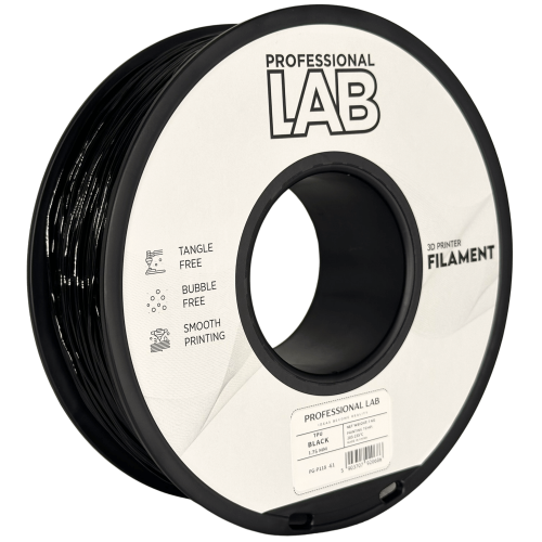 TPU Črna Filament 1.75 mm – Professional Lab Fleksibilni Filament za 3D Tisk (1 kg Kolut)