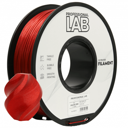 Rdeča Galaxy z bleščicami 1,75 mm 1 kg PLA filament Prof. Lab 