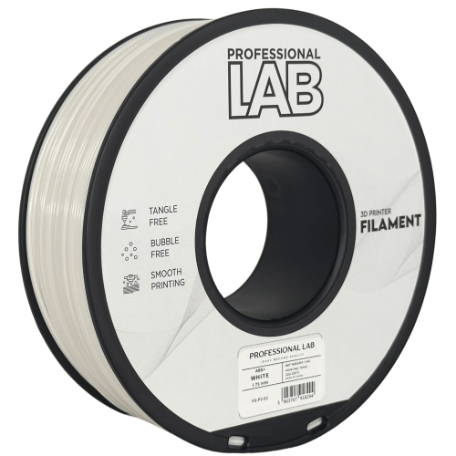 ABS Bela Filament 1.75mm – Professional Lab ABS+ za 3D Tisk (1kg Kolut)