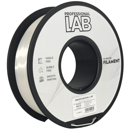 Silk PLA bela Filament 1.75mm – Professional Lab Sijajni Filament za 3D Tisk (1kg Kolut)
