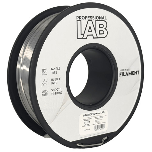 Silk PLA srebrna Filament 1.75mm – Professional Lab Sijajni Filament za 3D Tisk (1kg Kolut)