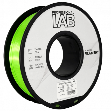 Silk PLA zelena Filament 1.75mm – Professional Lab Sijajni Filament za 3D Tisk (1kg Kolut)