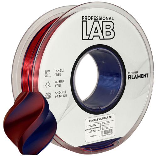 Silk PLA Dvojna Barva rdeča modra Filament 1.75mm – Professional Lab Sijajni Filament za 3D Tisk (1kg Kolut)