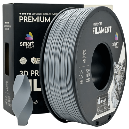ABS Srebrna Filament 1.75mm – Smart Print ABS+ za 3D Tisk (1kg Kolut)
