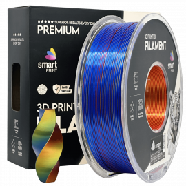 Silk PLA Trojna Barva rdeča rumena modra filament 1.75mm – Smart Print Sijajni Filament za 3D Tisk (1kg Kolut)