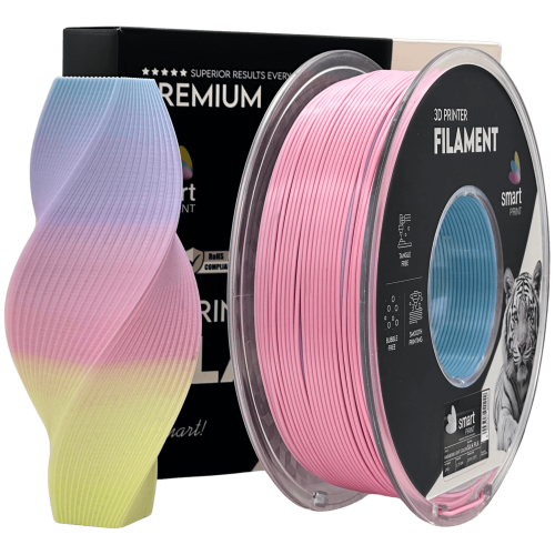 Silk PLA Mavrica Svetle Barve filament 1.75mm – Smart Print Sijajni Filament za 3D Tisk (1kg Kolut)