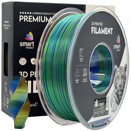 Silk PLA Trojna Barva rdeča modra zelena filament 1.75mm – Smart Print Sijajni Filament za 3D Tisk (1kg Kolut)