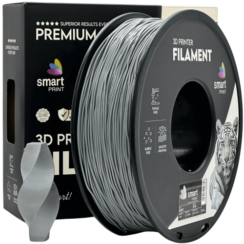 TPU Siva Filament 1.75 mm – Smart Print Fleksibilni Filament za 3D Tisk (1 kg Kolut)