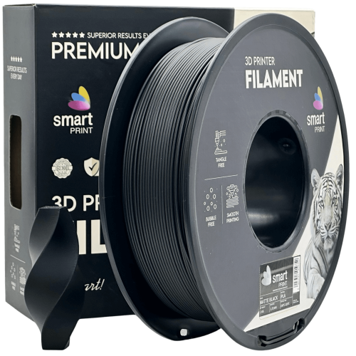 PLA Mat Črna Filament 1.75 mm – Smart Print Biološko Razgradljiv PLA (1kg Kolut)