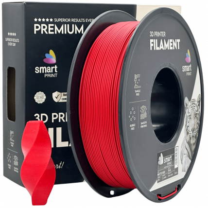 PLA Mat Rdeča Filament 1.75 mm – Smart Print Biološko Razgradljiv PLA (1kg Kolut)