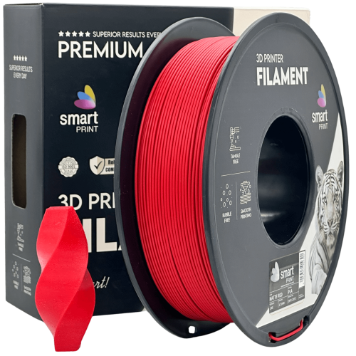 PLA Mat Rdeča Filament 1.75 mm – Smart Print Biološko Razgradljiv PLA (1kg Kolut)