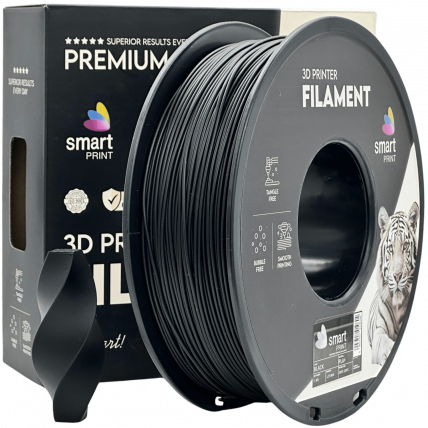 PLA+ Črna Filament 1.75mm – Smart Print za 3D Tisk (1kg Kolut)