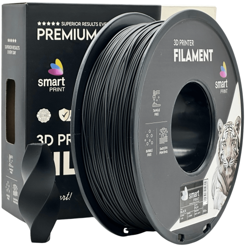 PLA+ Črna Filament 1.75mm – Smart Print za 3D Tisk (1kg Kolut)