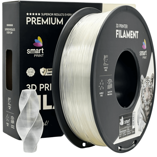 PLA Prosojna Filament 1.75 mm – Smart Print Biološko Razgradljiv PLA (1kg Kolut)